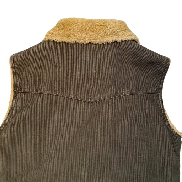 Cabela’s Corduroy Sherpa Trucker Vest Olive Chore Barn Ranch Utility Western-L - Picture 9 of 16